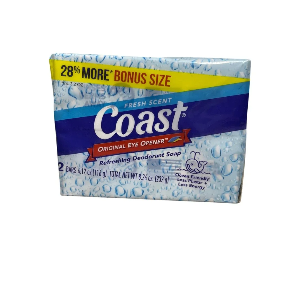 Coast Fresh Scent Soap (2 bars) New in Package 4.12 oz Each
